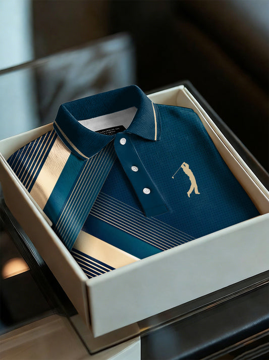 Men's Business Style Polo Collar Casual Short Sleeved Shirt