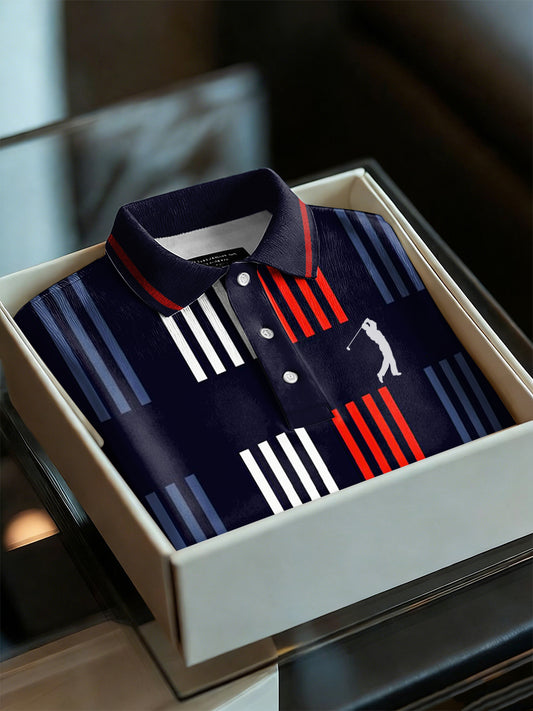 Men's Business Style Polo Collar Casual Short Sleeved Shirt