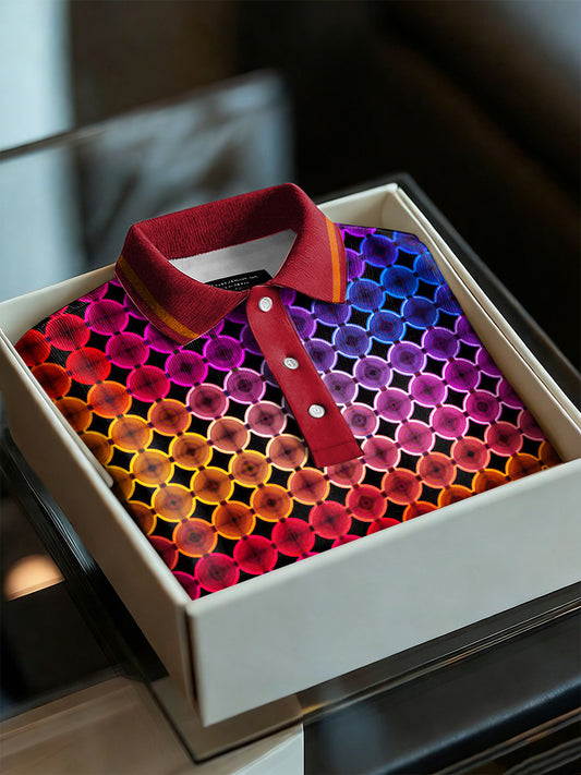 Men's Business Style Polo Collar Casual Short Sleeved Shirt