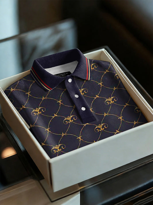 Men's Business Style Polo Collar Casual Short Sleeved Shirt