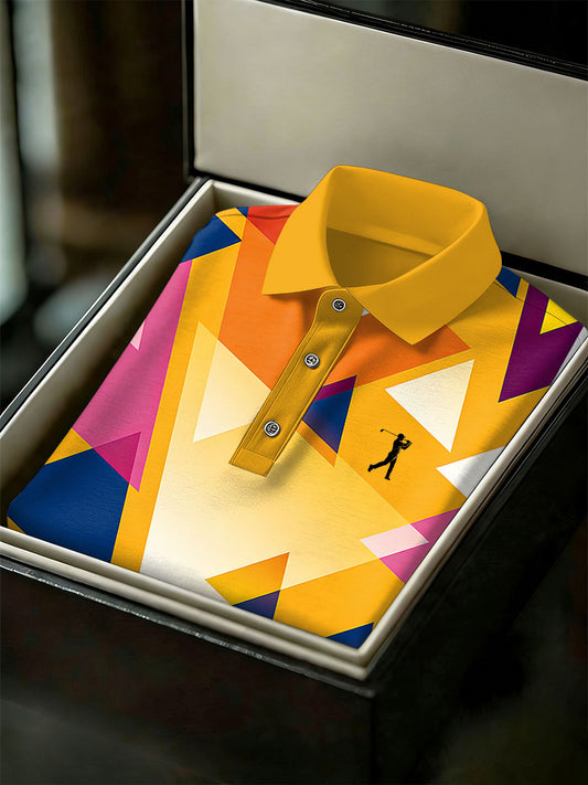 Men's Vintage Business Style Printed Casual Polo Shirt