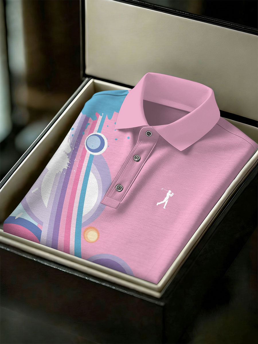 Men's Vintage Business Style Printed Casual Polo Shirt