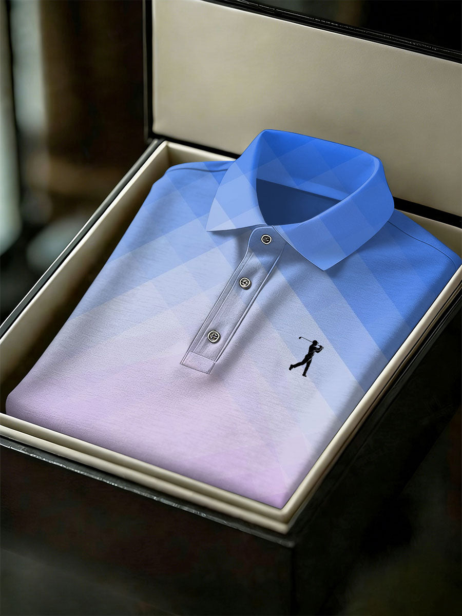 Men's Vintage Business Style Printed Casual Polo Shirt