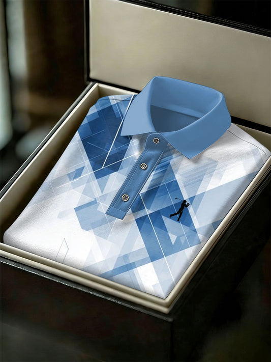 Men's Vintage Business Style Printed Casual Polo Shirt