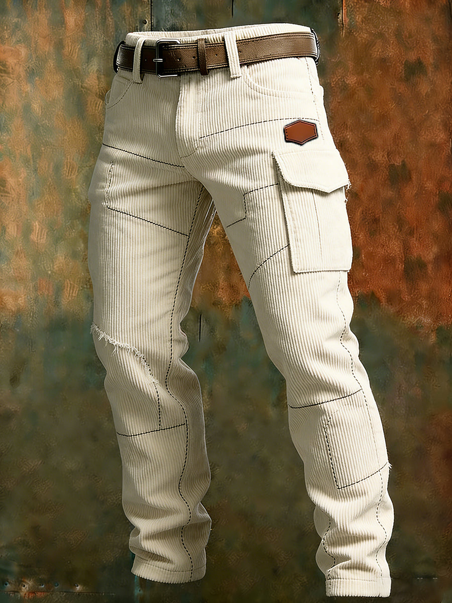 Men's Retro Business Style Casual Work Trousers