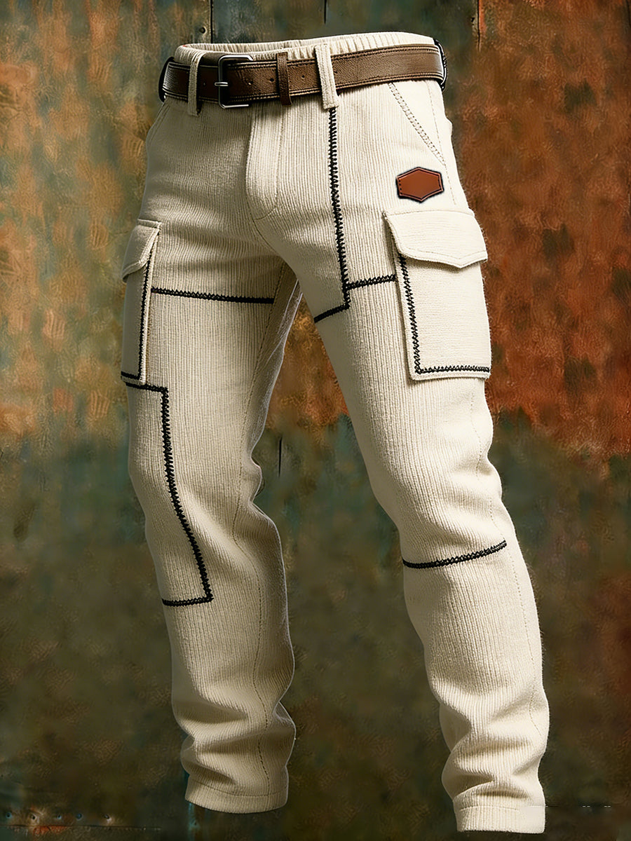 Men's Retro Business Style Casual Work Trousers