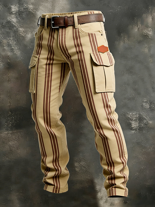 Men's Retro Business Style Casual Work Trousers