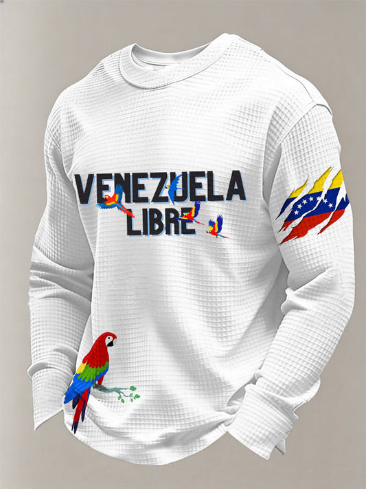 Men's Venezuela Libre Waffle Long Sleeve T-Shirt