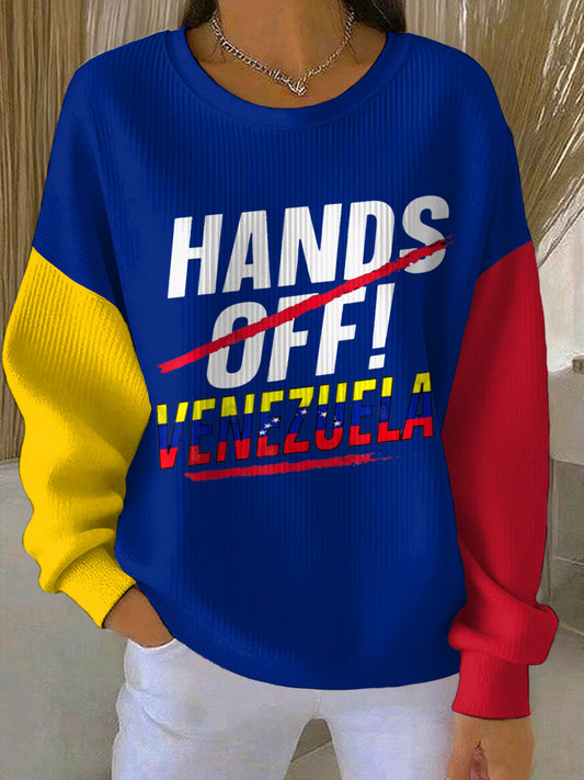 Women's Hands Off Venezuela Print Sweatshirt