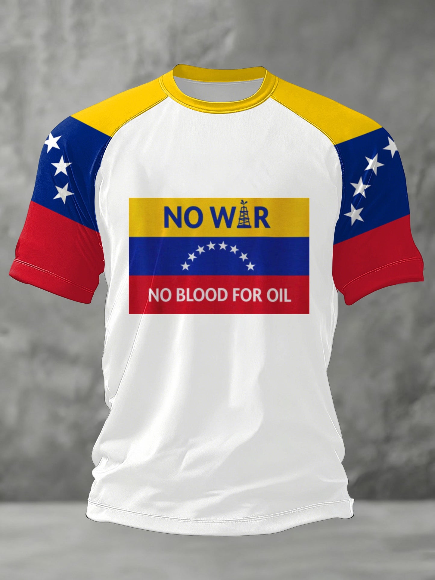 Men's No War No Blood For Oil Support Venezuela Print Tee
