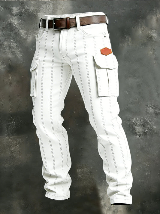 Men's Retro Business Style Casual Work Trousers