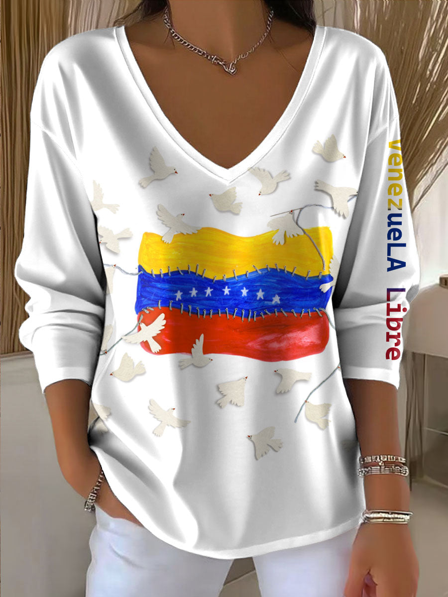 Women's Peace No War Venezuela Libre Printed T-Shirt