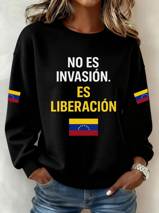 Women's Peace No War Venezuela Libre Printed Sweatshirt