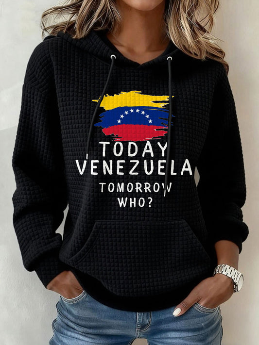 Women's Peace No War Venezuela Libre Printed Hoodie