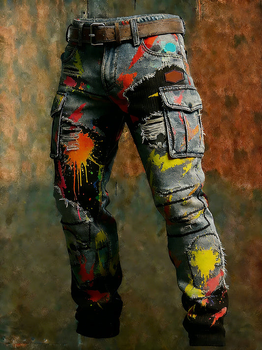 Men's Retro Business Style Casual Work Trousers