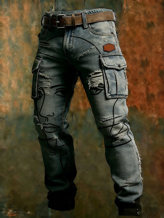 Men's Retro Business Style Casual Work Trousers