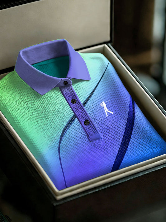 Men's Vintage Business Style Printed Casual Polo Shirt