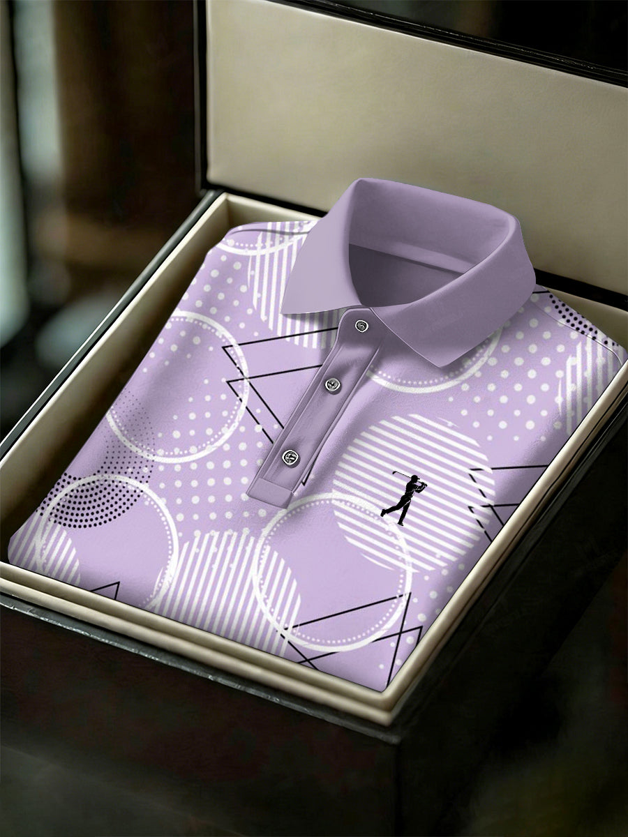 Men's Vintage Business Style Printed Casual Polo Shirt