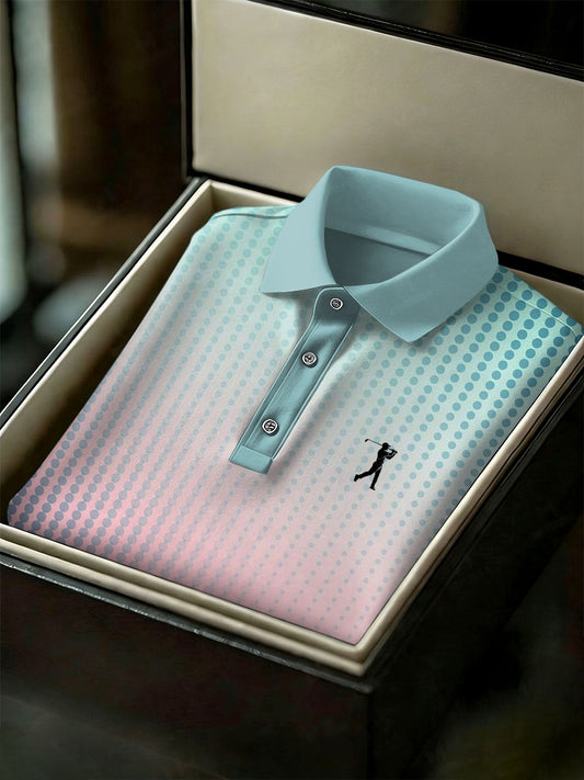 Men's Vintage Business Style Printed Casual Polo Shirt