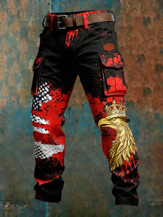 Men's Vintage Austrian Flag Art Print Business Casual Work Pants