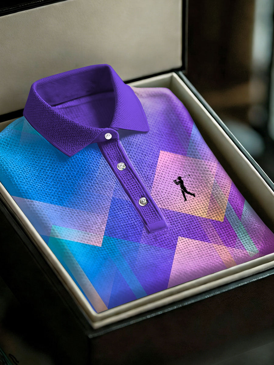 Men's Vintage Business Style Printed Casual Polo Shirt