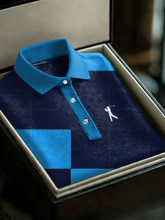 Men's Vintage Business Style Printed Casual Polo Shirt