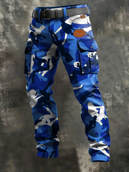 Men's Camouflage Business Style Print Retro Art Casual Workwear Trousers