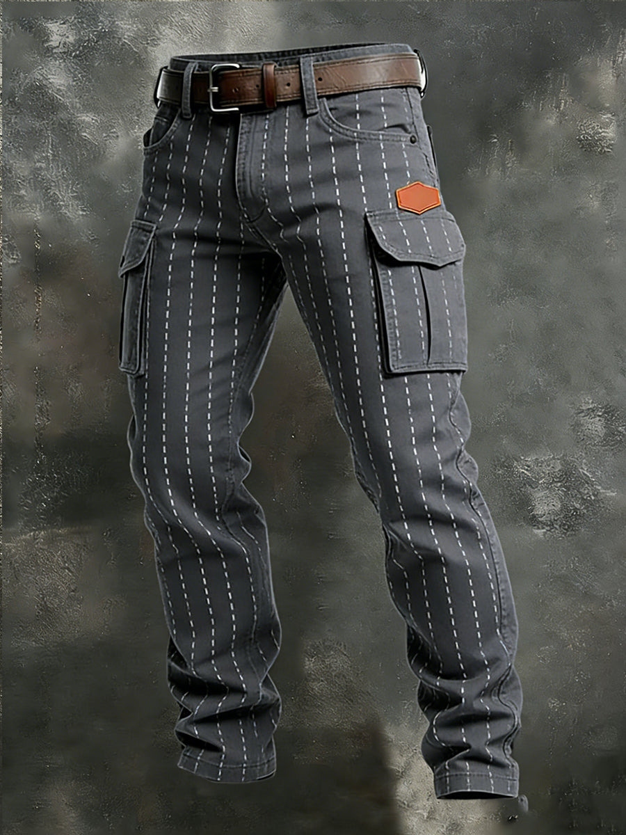 Men's Retro Business Style Casual Work Trousers