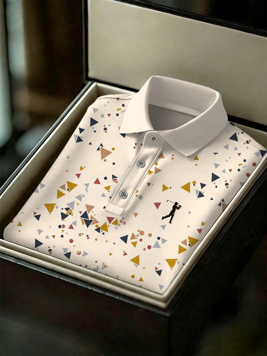 Men's Vintage Business Style Printed Casual Polo Shirt