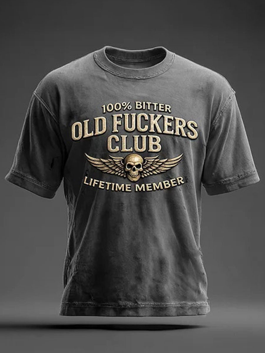 Men's Old Fuckers Club Printed Casual T-Shirt