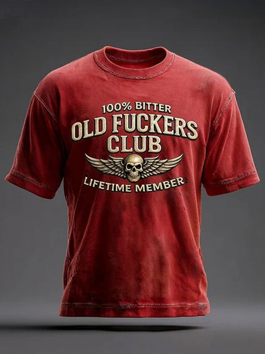 Men's Old Fuckers Club Printed Casual T-Shirt