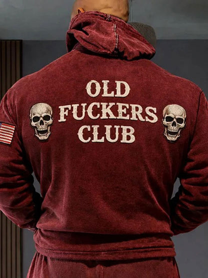 Men's Old Fuckers Club Printed Casual Hoodie