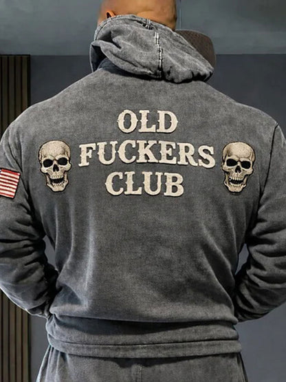 Men's Old Fuckers Club Printed Casual Hoodie