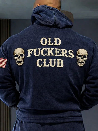 Men's Old Fuckers Club Printed Casual Hoodie