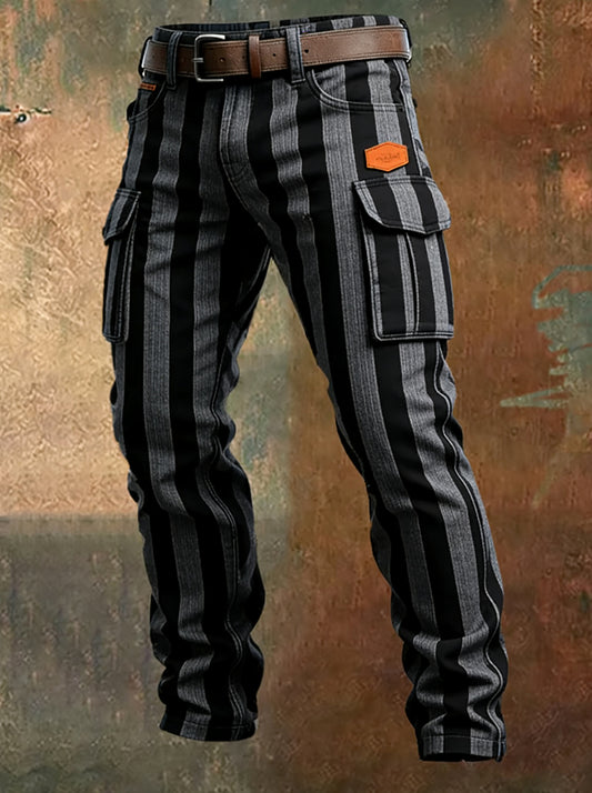 Men's Retro Business Style Casual Work Trousers