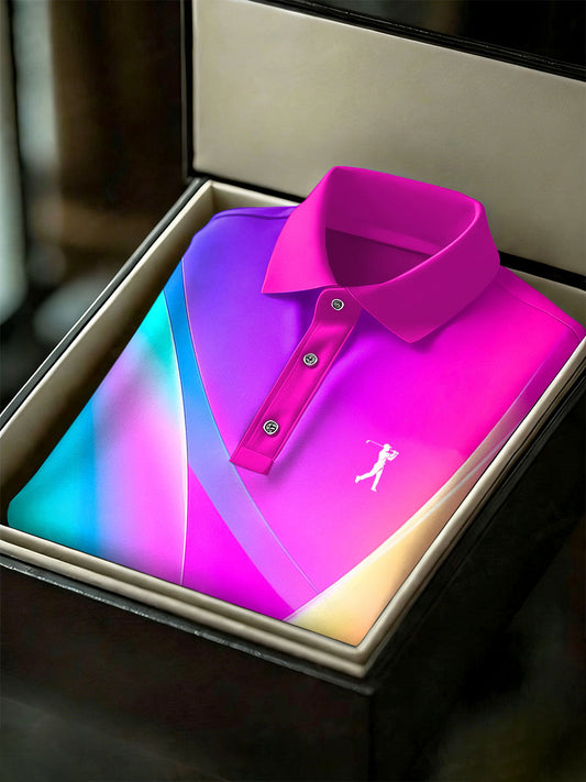 Men's Vintage Business Style Printed Casual Polo Shirt