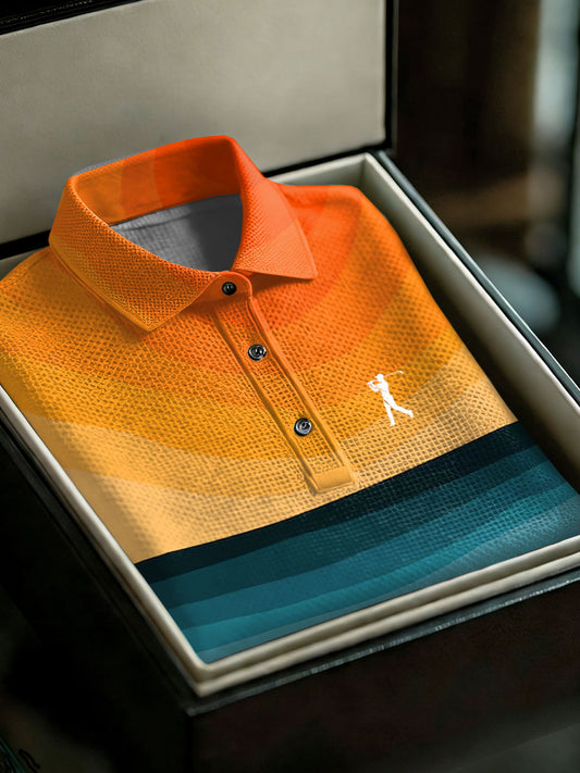 Men's Vintage Business Style Printed Casual Polo Shirt