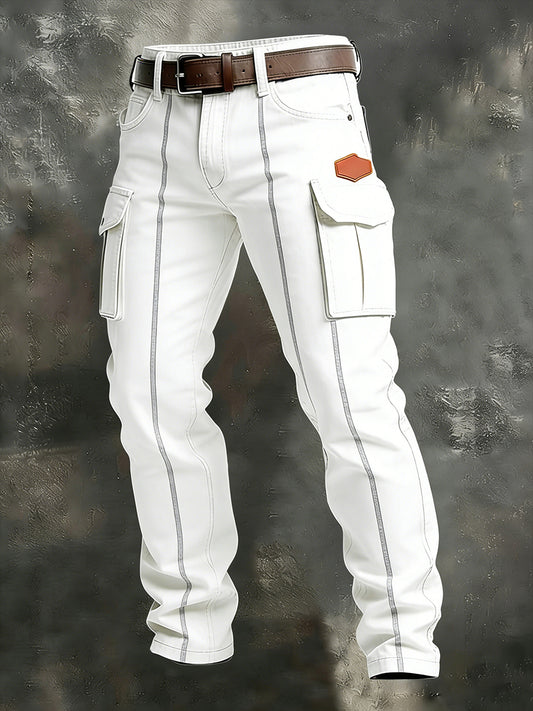 Men's Retro Business Style Casual Work Trousers