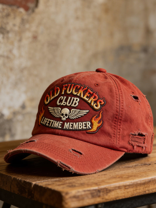 Retro Old Fuckers Club Skull Casual Baseball Cap
