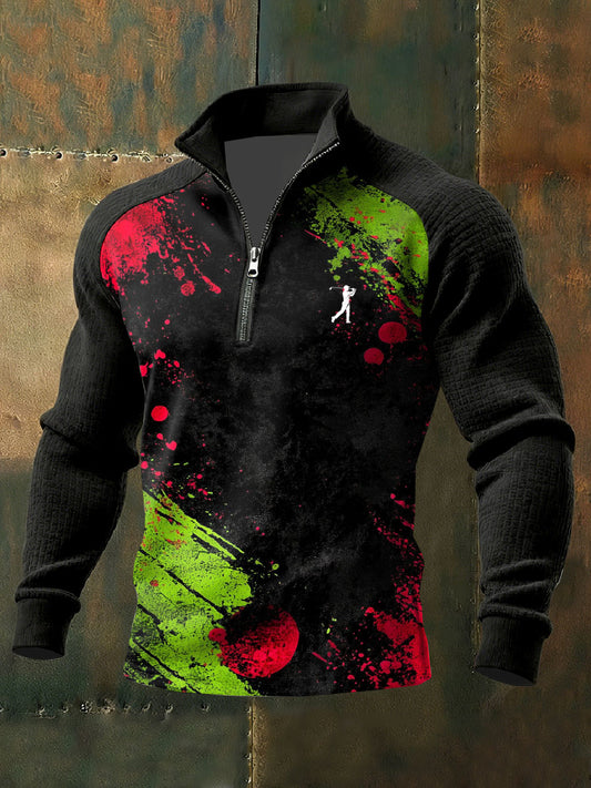 Men's Vintage Business Style Printed Casual Sweatshirt