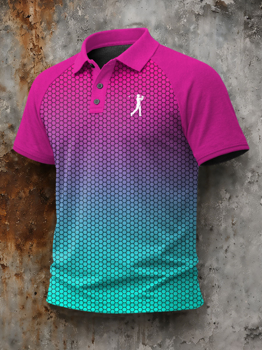 Men's Vintage Business Style Printed Casual Polo Shirt