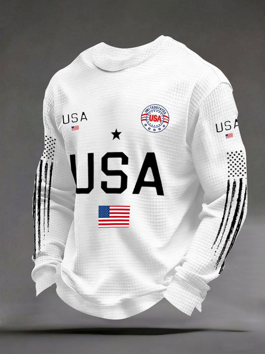 Men's USA Flag Waffle Sweatshirts