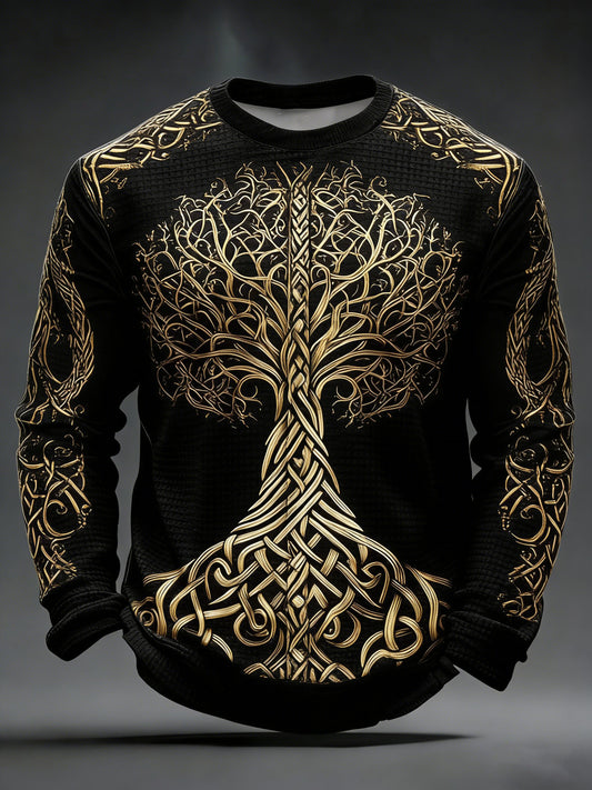 Men's Viking Printed Waffle Long Sleeve Sweatshirt