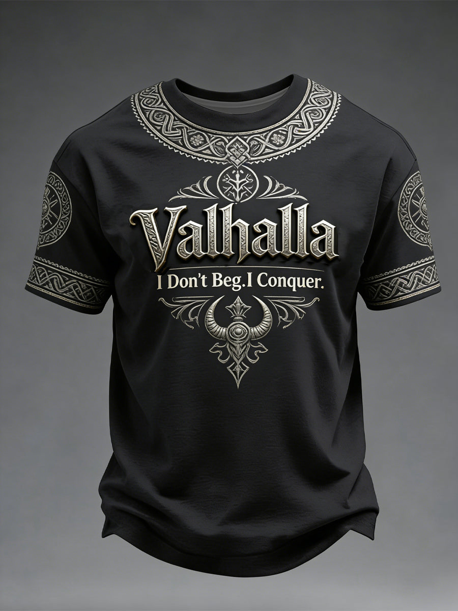 Men's Viking-style Valhalla Printed T-shirt