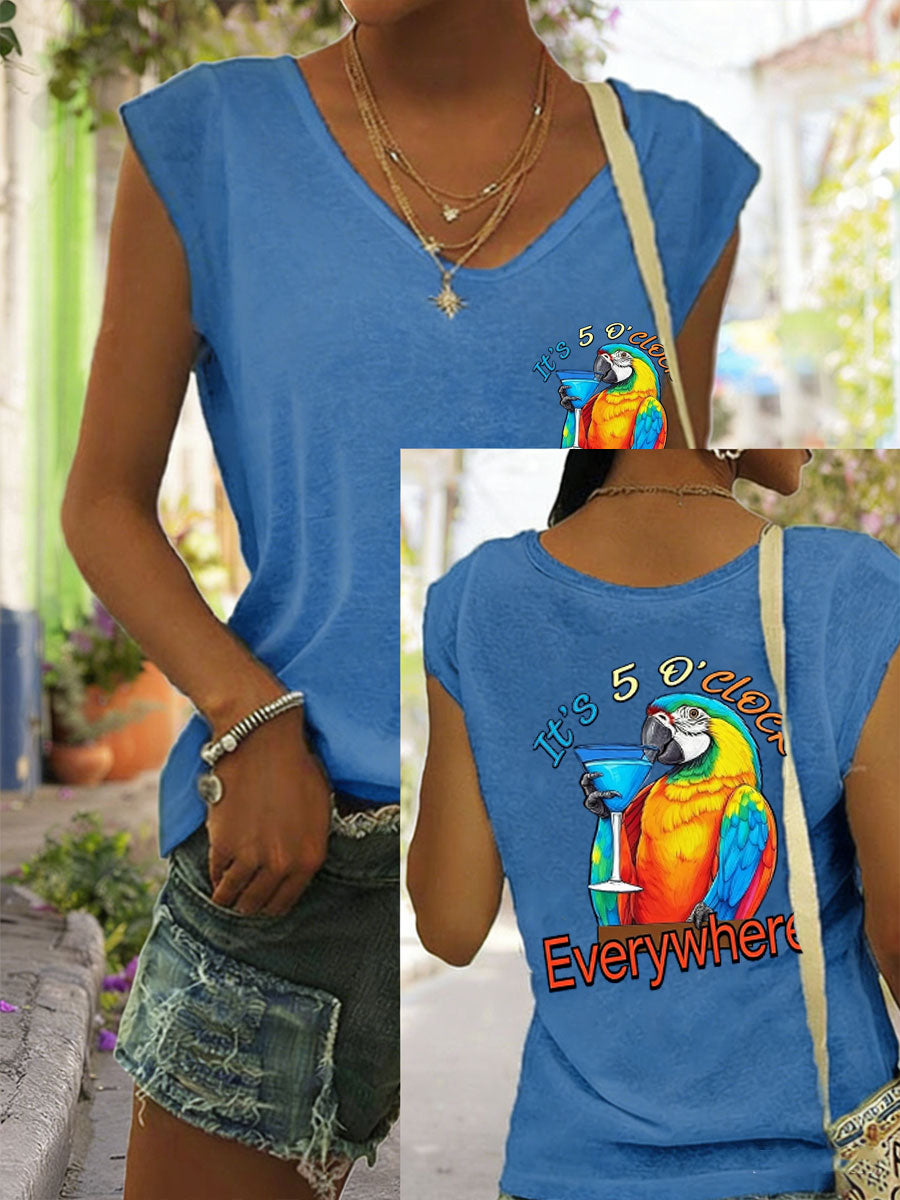 Women's Day It‘s 5 O'clock Everywhere coloured cotton T-shirt