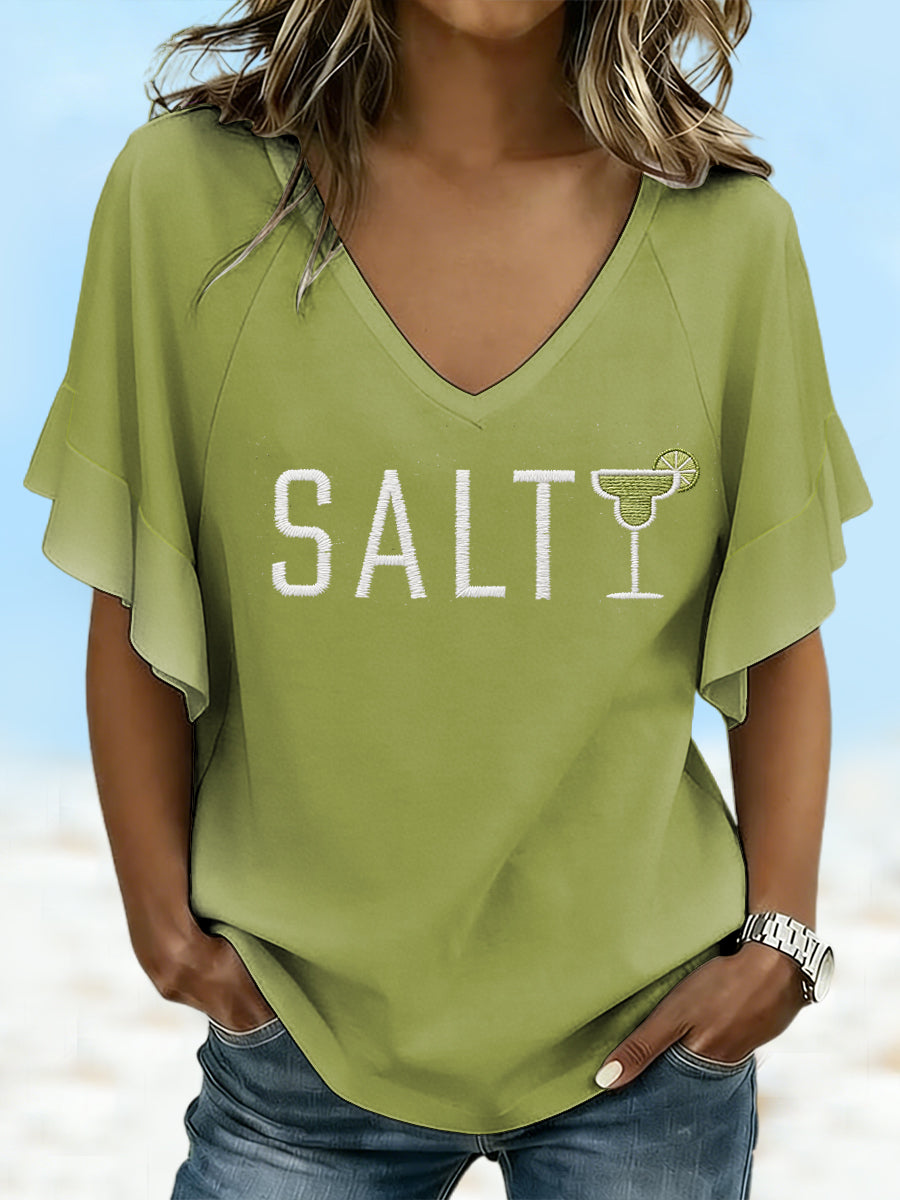 Women's Vacation Beach Style Margs Lover Printed T-shirt