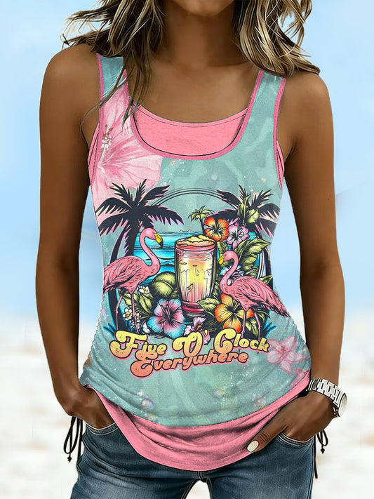 Women's Vacation Style Floral Art Printed Tank Tops
