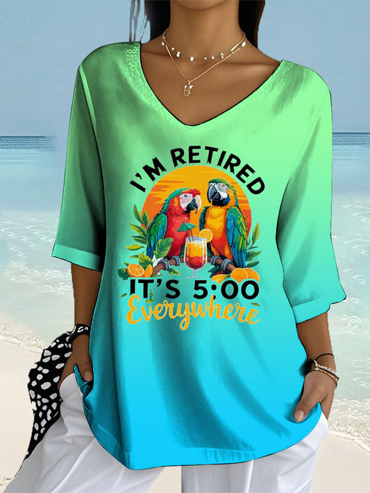 Women's Long Sleeve Printed Shirt
