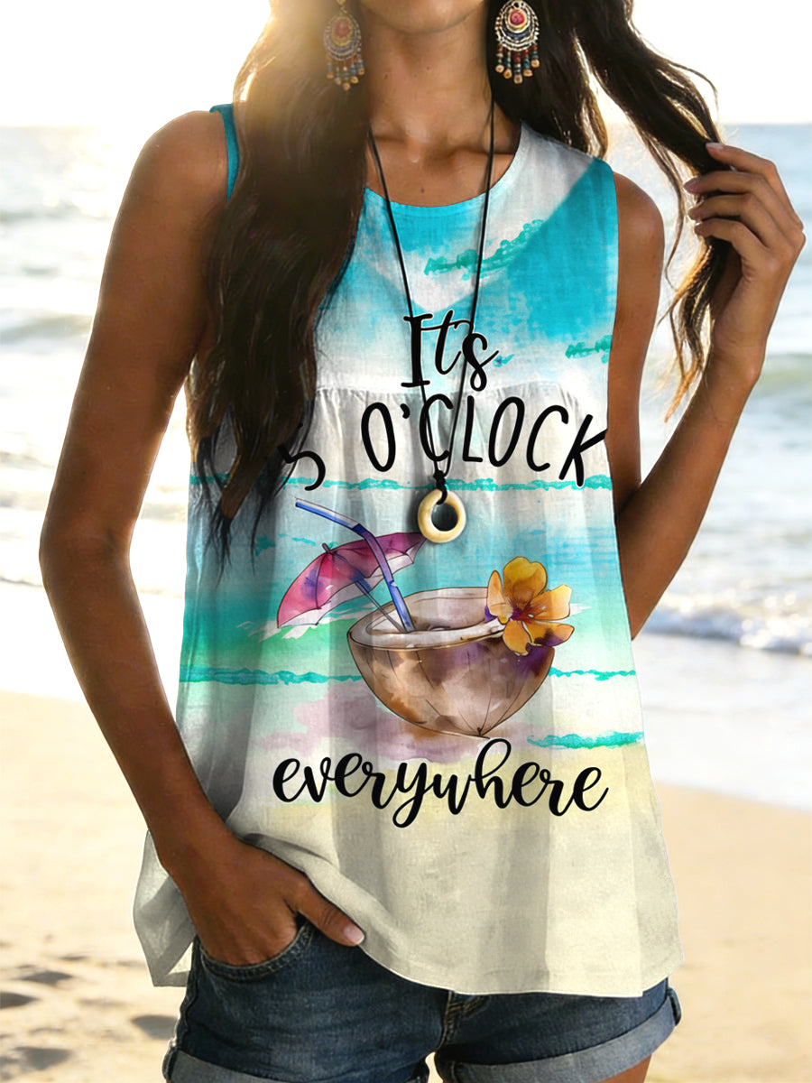 “It's 5 O'Clock Everywhere” Women's Casual Tank Top