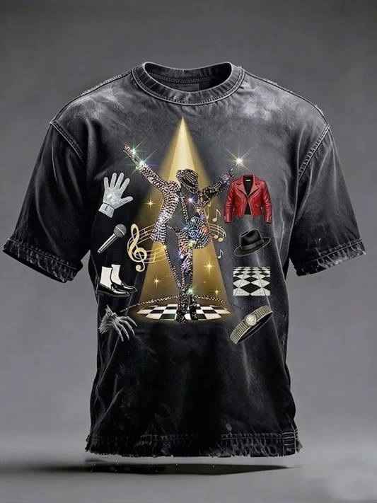 Men's Pop Music Character Short Sleeves T-shirt